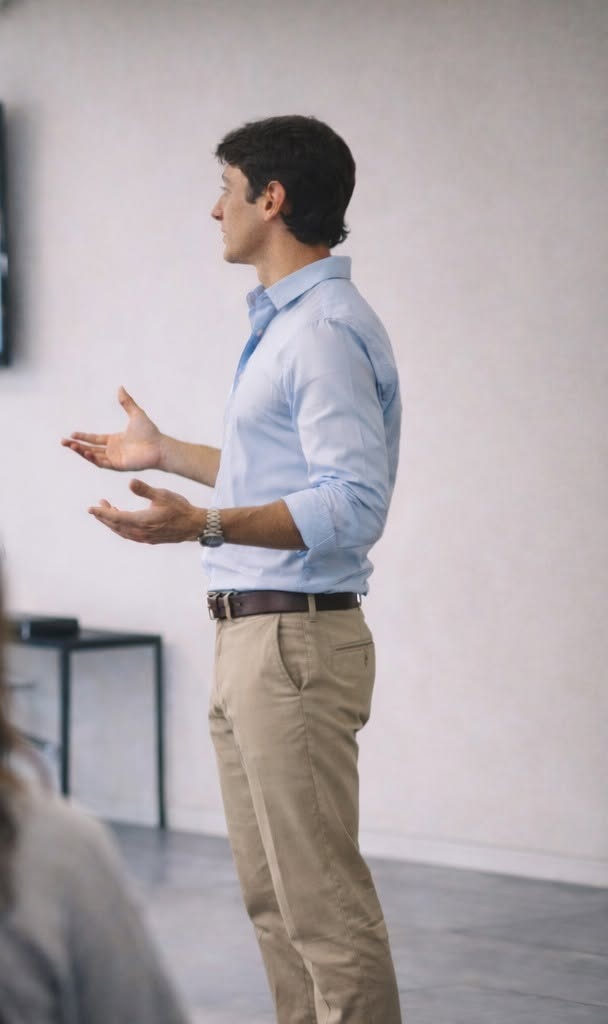 Francisco Urrets speaking on stage
